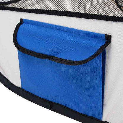 Foldable dog playpen with carrying bag, blue, 125x125x61cm