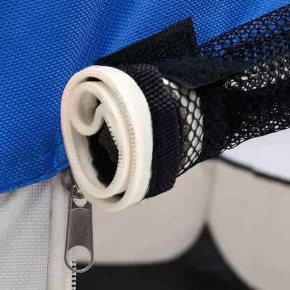 Foldable dog playpen with carrying bag, blue, 145x145x61 cm