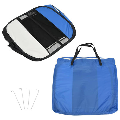 Foldable dog playpen with carrying bag, blue, 145x145x61 cm