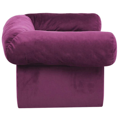 Dog sofa with drawer burgundy 75x50x38 cm plush