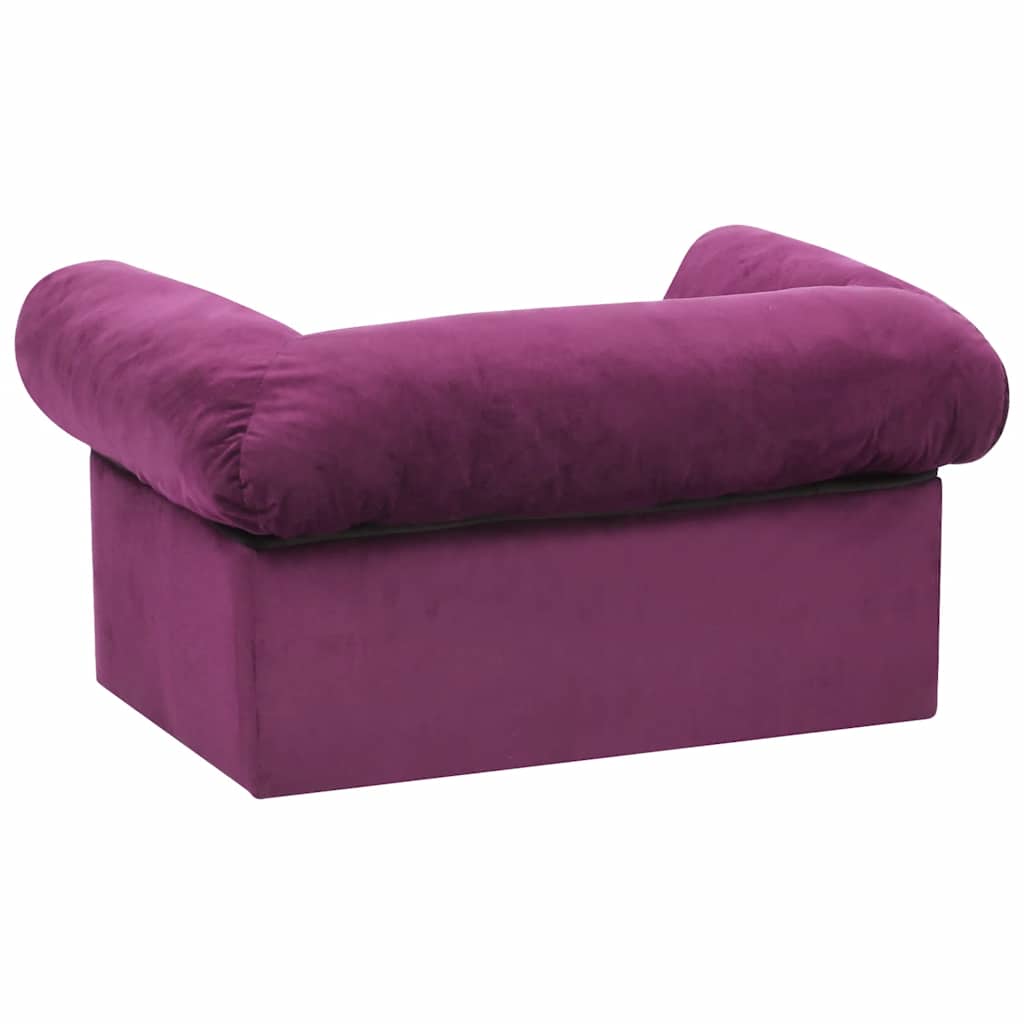 Dog sofa with drawer burgundy 75x50x38 cm plush