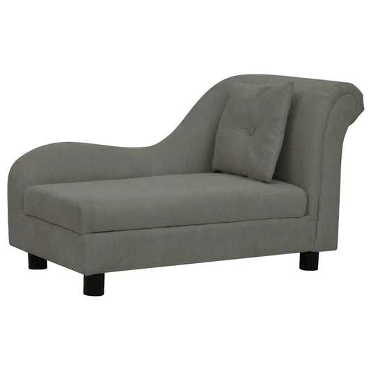 Dog sofa with cushion dark grey 83x44x44 cm plush