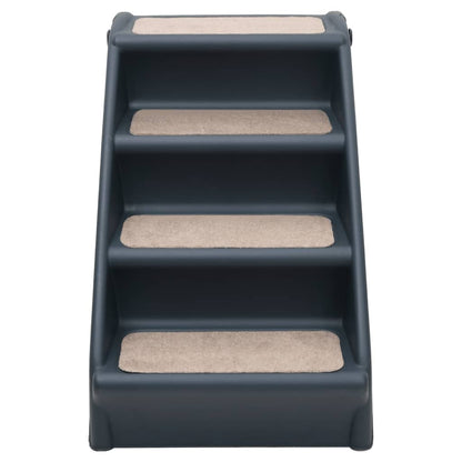 Foldable 4-step dog stairs dark gray