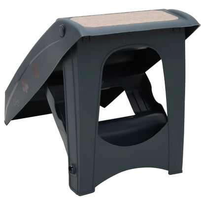 Foldable 4-step dog stairs dark gray