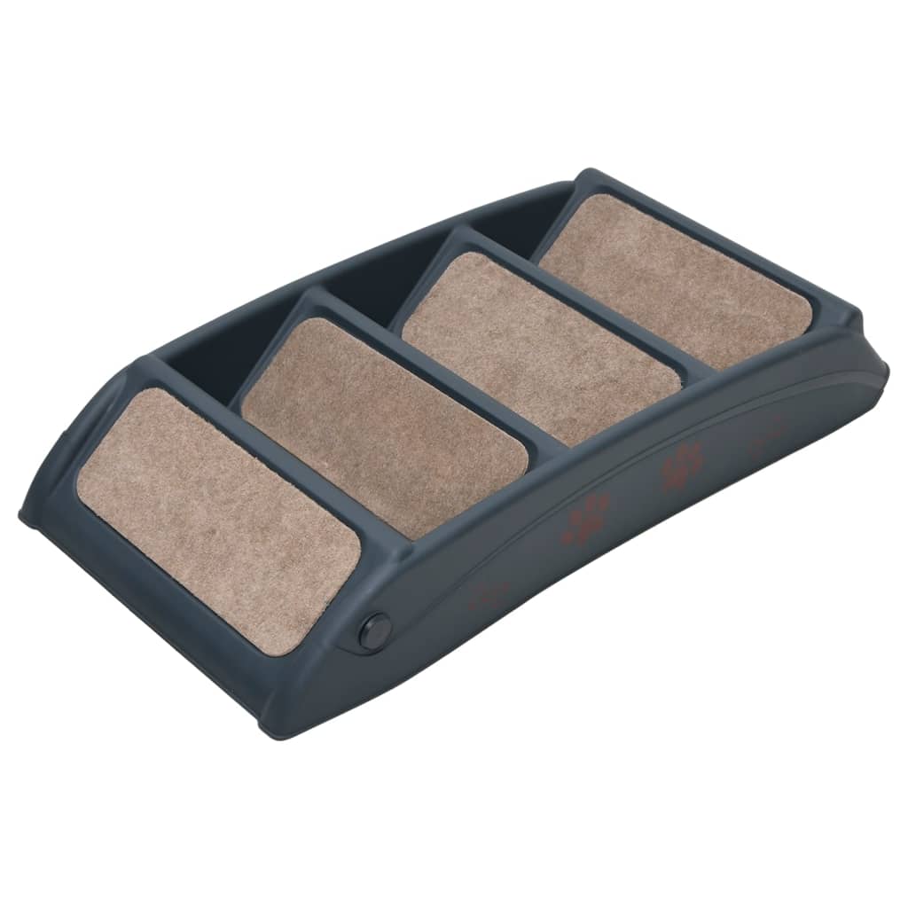 Foldable 4-step dog stairs dark gray