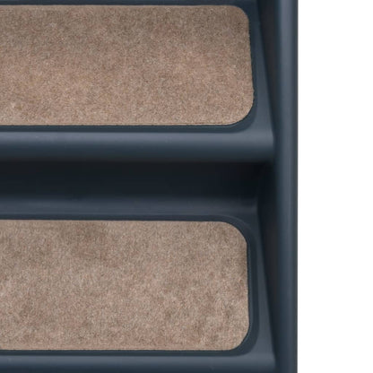 Foldable 4-step dog stairs dark gray