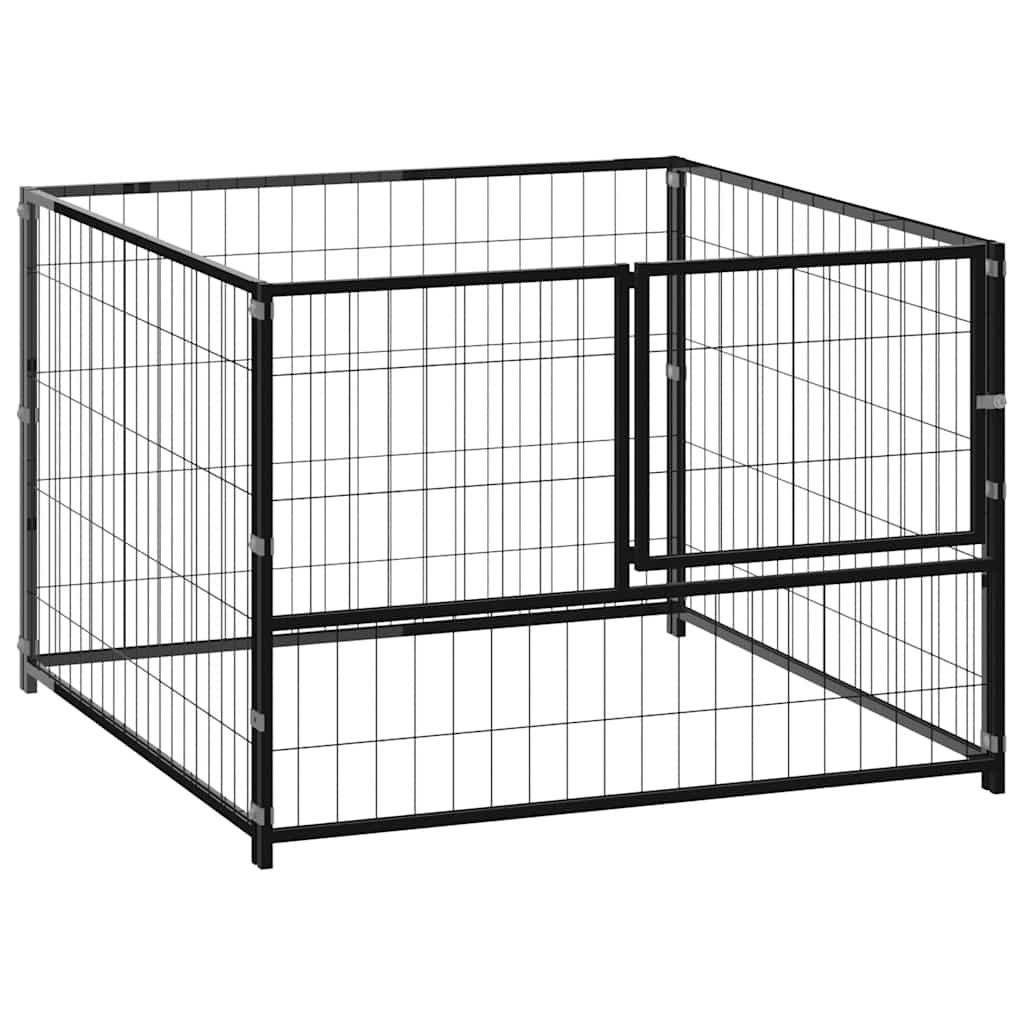 Dog cage black 100x100x70 cm steel