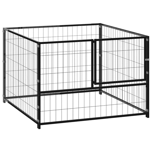Dog cage black 100x100x70 cm steel