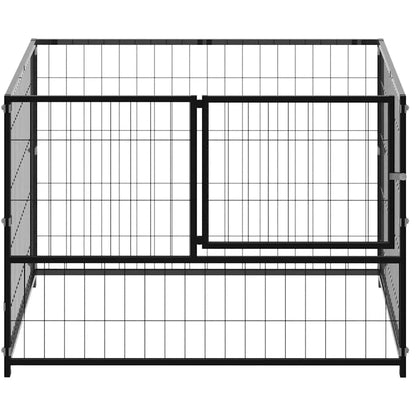 Dog cage black 100x100x70 cm steel