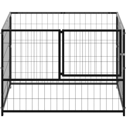 Dog cage black 100x100x70 cm steel