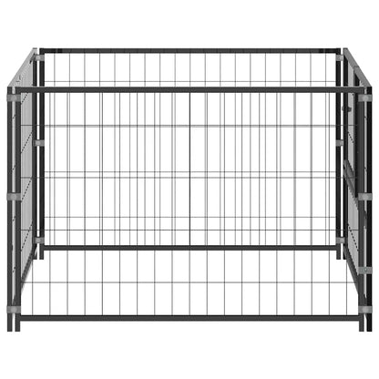 Dog cage black 100x100x70 cm steel