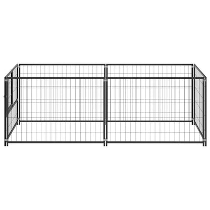 Dog cage black 200x100x70 cm steel
