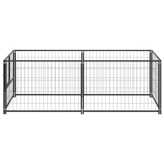 Dog cage black 200x100x70 cm steel