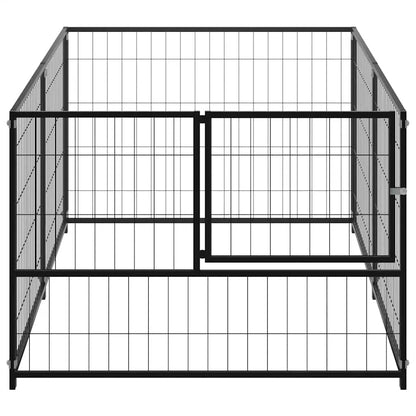 Dog cage black 200x100x70 cm steel