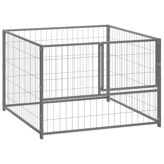 Dog cage silver 100x100x70 cm steel