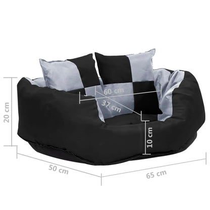 Double-sided washable dog pillow gray and black 65x50x20 cm