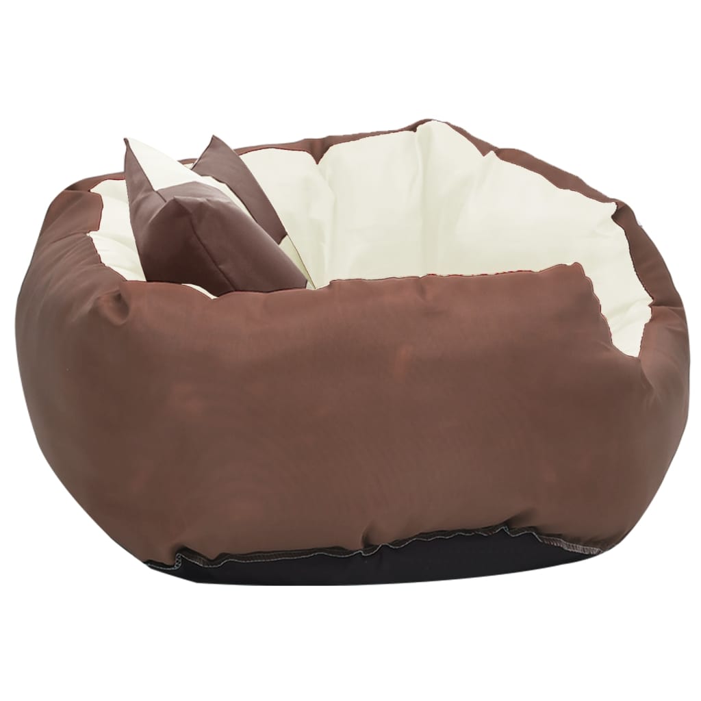 Double-sided washable dog pillow brown and cream 65x50x20 cm