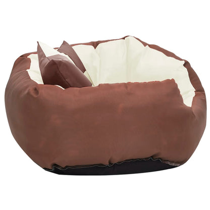 Double-sided washable dog pillow brown and cream 65x50x20 cm