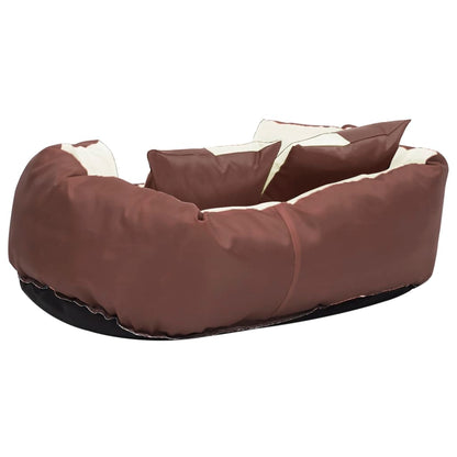 Double-sided washable dog pillow brown and cream 65x50x20 cm