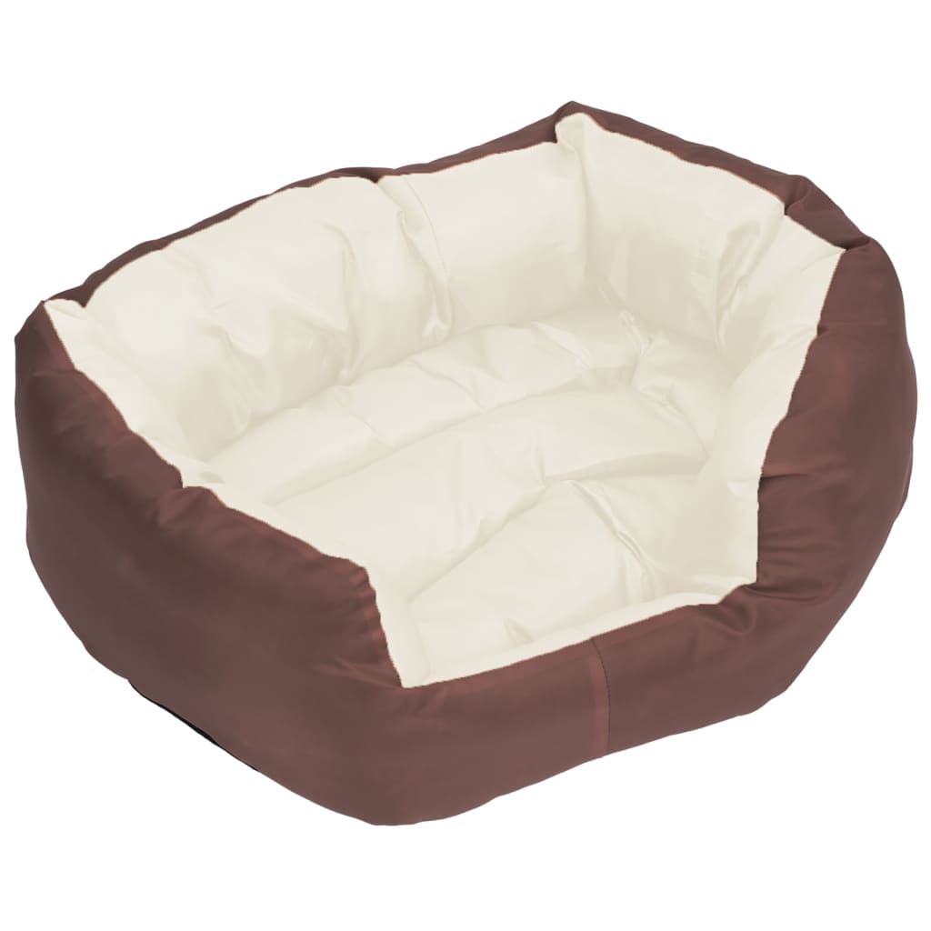 Double-sided washable dog pillow brown and cream 65x50x20 cm