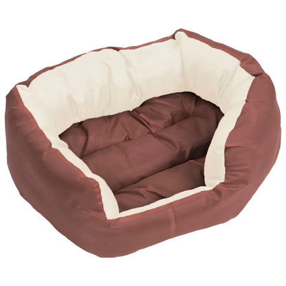 Double-sided washable dog pillow brown and cream 65x50x20 cm