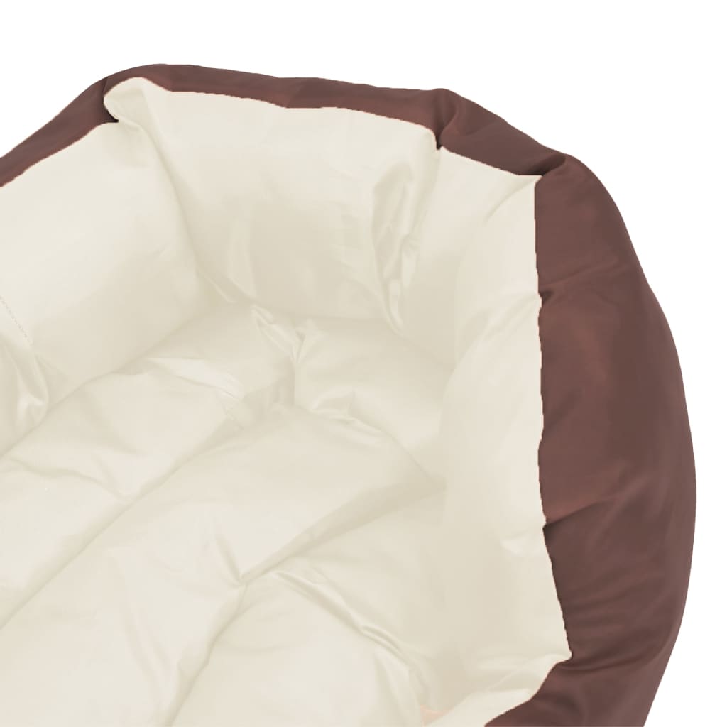 Double-sided washable dog pillow brown and cream 65x50x20 cm