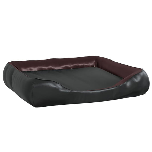 Dog bed black and brown 80x68x23 cm faux leather