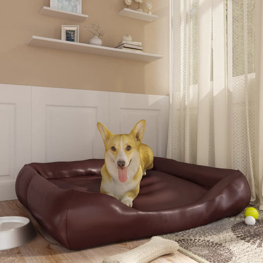 Dog bed brown 105x80x25 cm faux leather