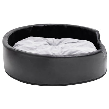 Dog bed black and gray 79x70x19 cm plush and faux leather