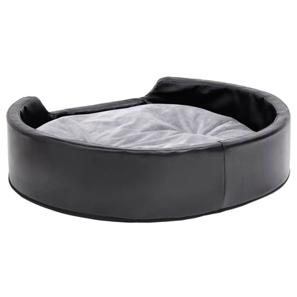 Dog bed black and gray 79x70x19 cm plush and faux leather