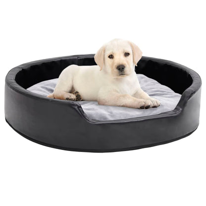 Dog bed black and gray 79x70x19 cm plush and faux leather