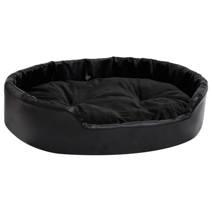 Dog bed black 90x79x20 cm plush and faux leather