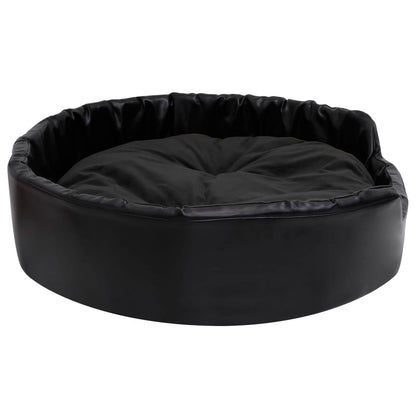 Dog bed black 90x79x20 cm plush and faux leather