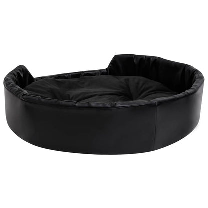 Dog bed black 90x79x20 cm plush and faux leather