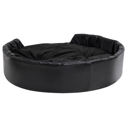 Dog bed black 99x89x21 cm plush and faux leather