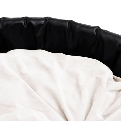 Dog bed black and beige 99x89x21 cm plush and faux leather