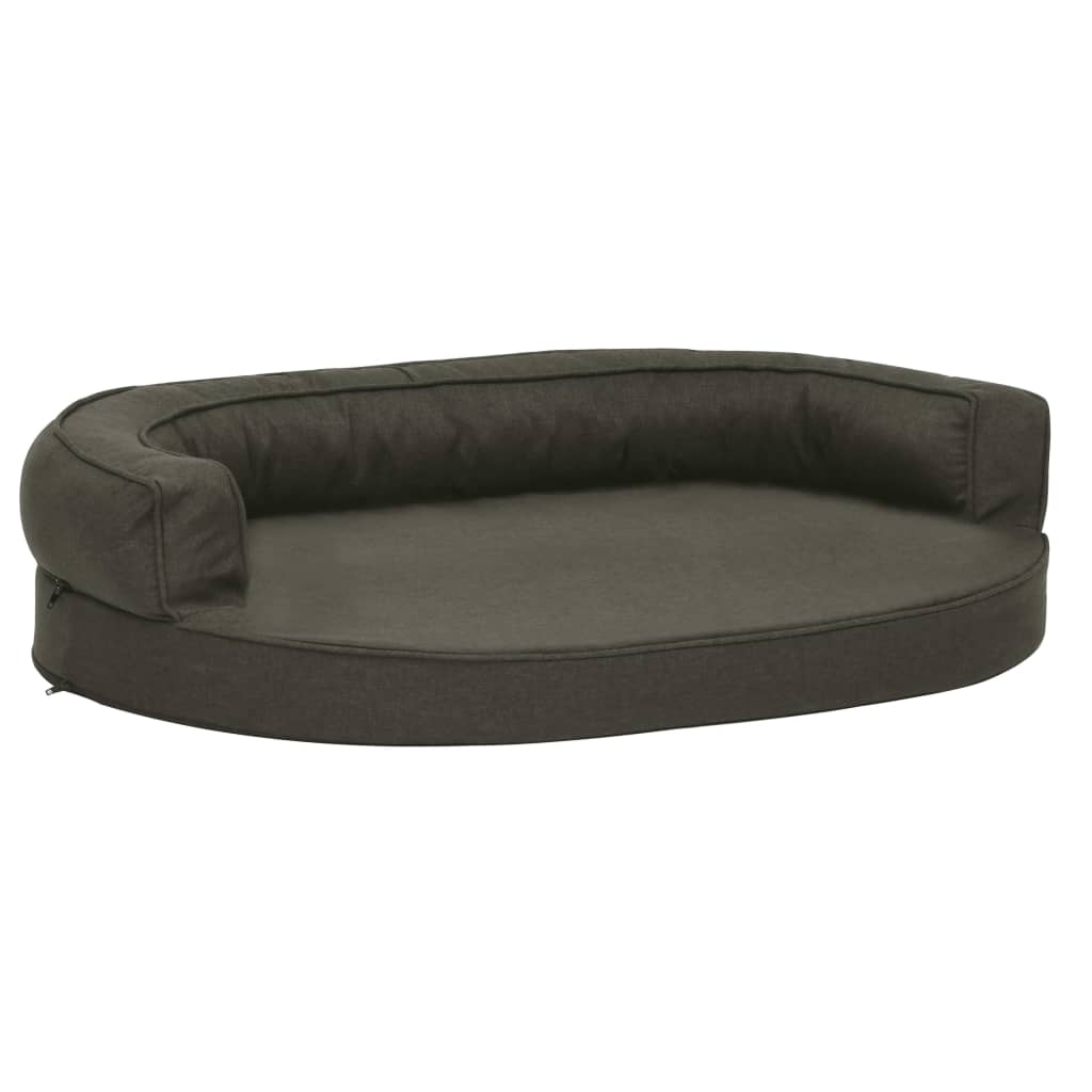 Ergonomic dog bed mattress 75x53 cm linen style dark grey