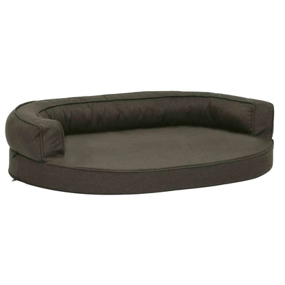 Ergonomic dog bed mattress 75x53 cm linen style dark grey