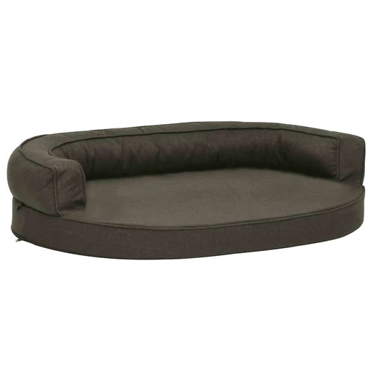 Ergonomic dog bed mattress 75x53 cm linen style dark grey