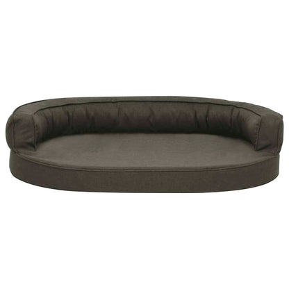 Ergonomic dog bed mattress 75x53 cm linen style dark grey