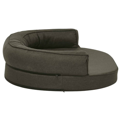 Ergonomic dog bed mattress 75x53 cm linen style dark grey