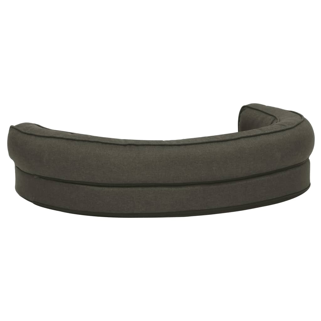 Ergonomic dog bed mattress 75x53 cm linen style dark grey