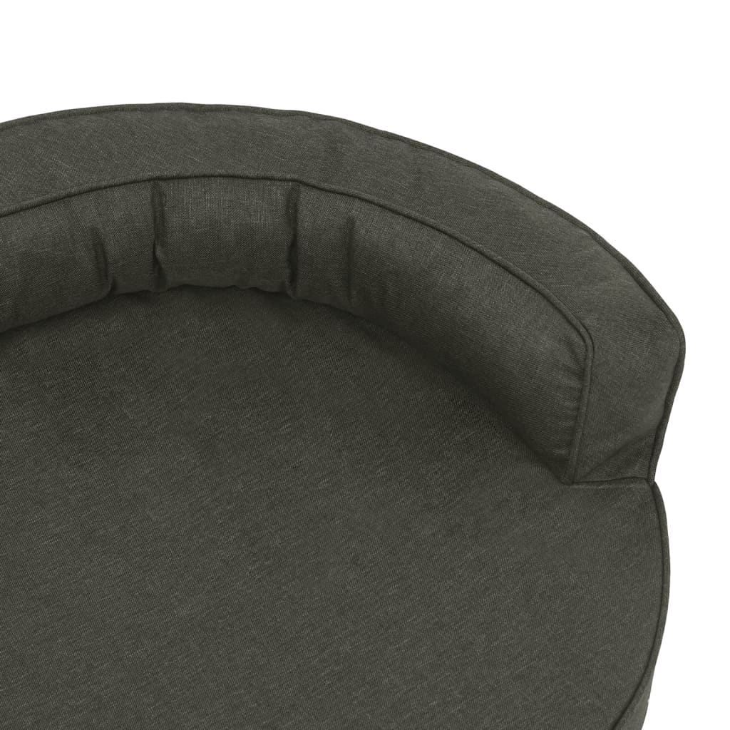 Ergonomic dog bed mattress 75x53 cm linen style dark grey