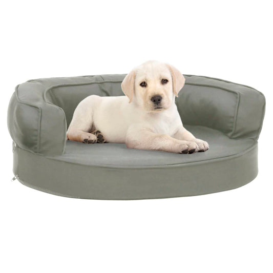 Ergonomic dog bed mattress 60x42 cm linen style grey