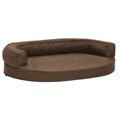 Ergonomic dog bed mattress 75x53 cm linen style brown