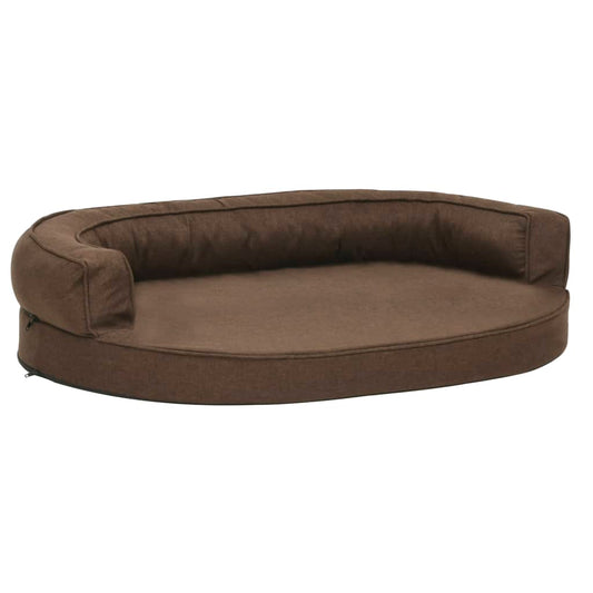 Ergonomic dog bed mattress 75x53 cm linen style brown