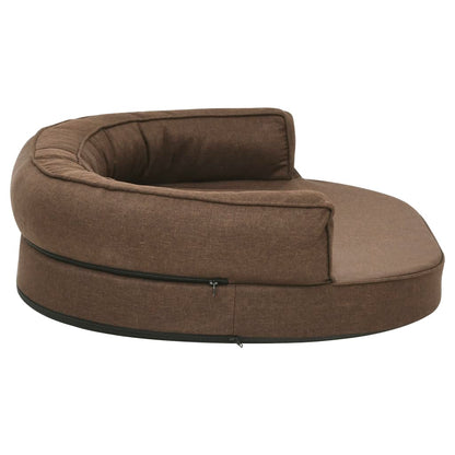Ergonomic dog bed mattress 75x53 cm linen style brown
