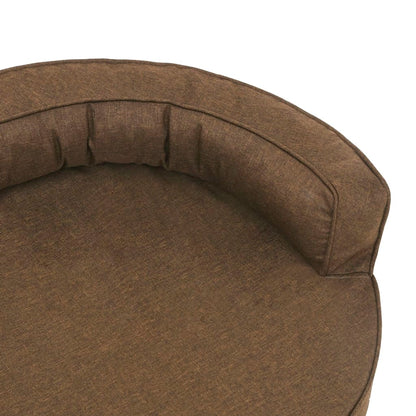 Ergonomic dog bed mattress 75x53 cm linen style brown