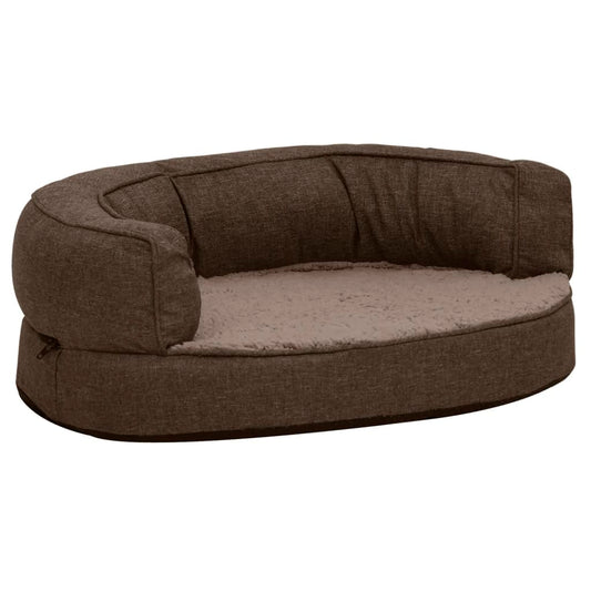 Ergonomic dog bed mattress 60x42 cm linen style brown