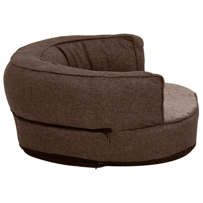 Ergonomic dog bed mattress 60x42 cm linen style brown